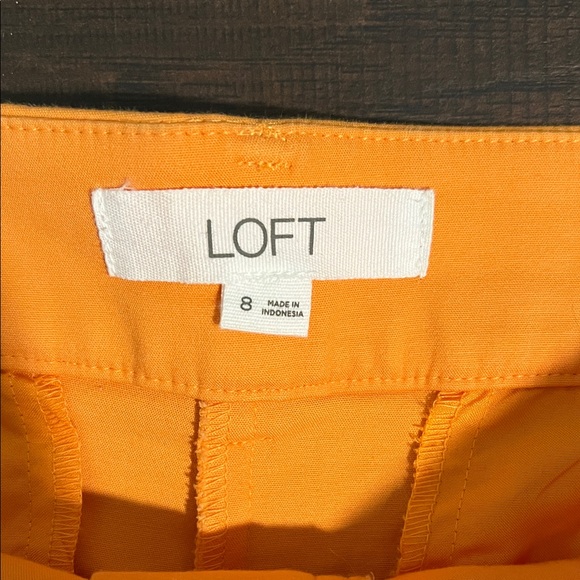 LOFT Orange Tailored Cotton Blend Shorts - Picture 2 of 6